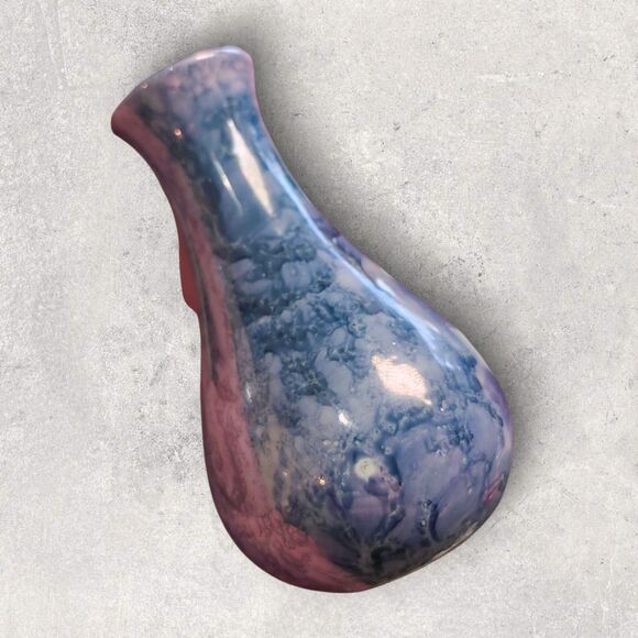 Vintage Lusterware Mini Bud Vases Set of 2 Iridescent Blue Cottagecore Decor - Picture 3 of 7